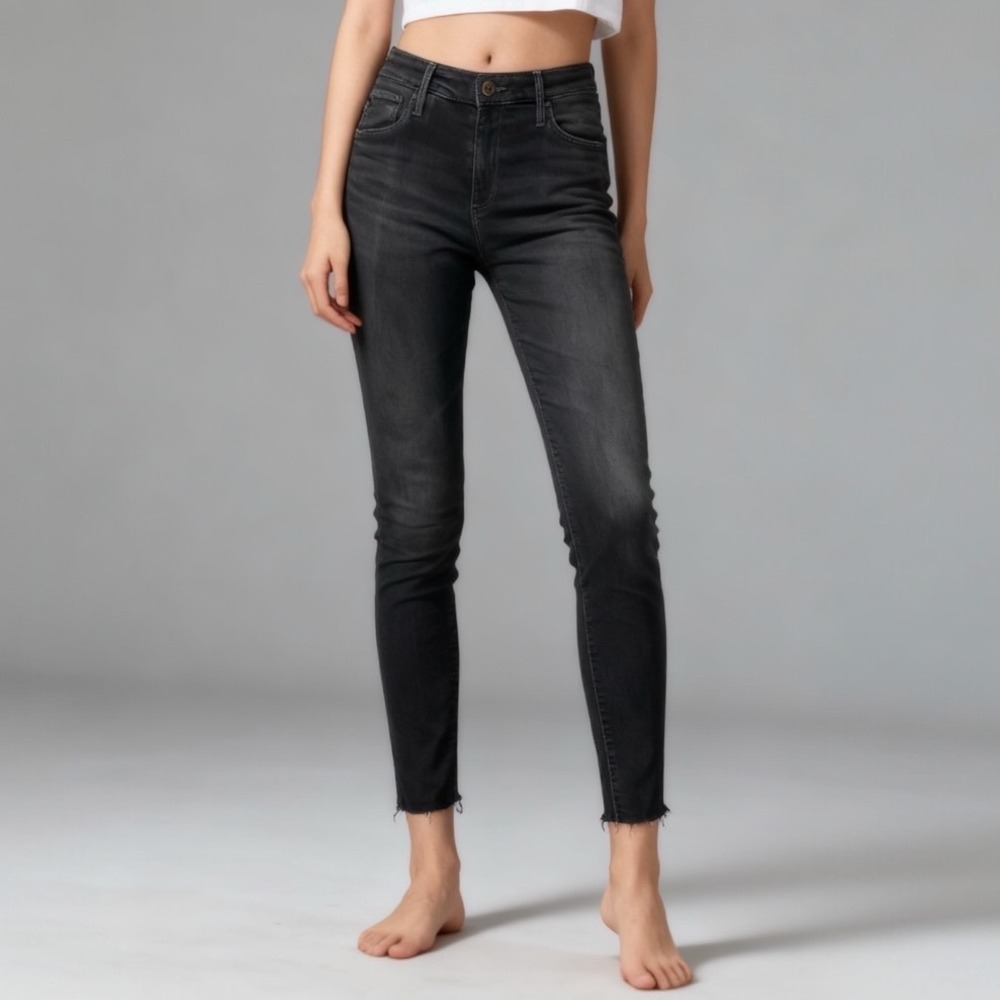 AG Adriano Goldschmied Farrah‎ High Rise Skinny Jean Grey Mist size 27